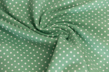 Jersey Pindots, mit Punkten, pastellgrün, weiß, 0,5 m